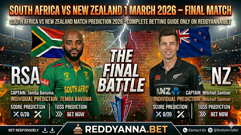 SA vs NZ 4 March 2026: Who Wins? My Final Semi-Final Match Prediction, Toss, Score & Complete Betting Guide for Reddy Anna Users