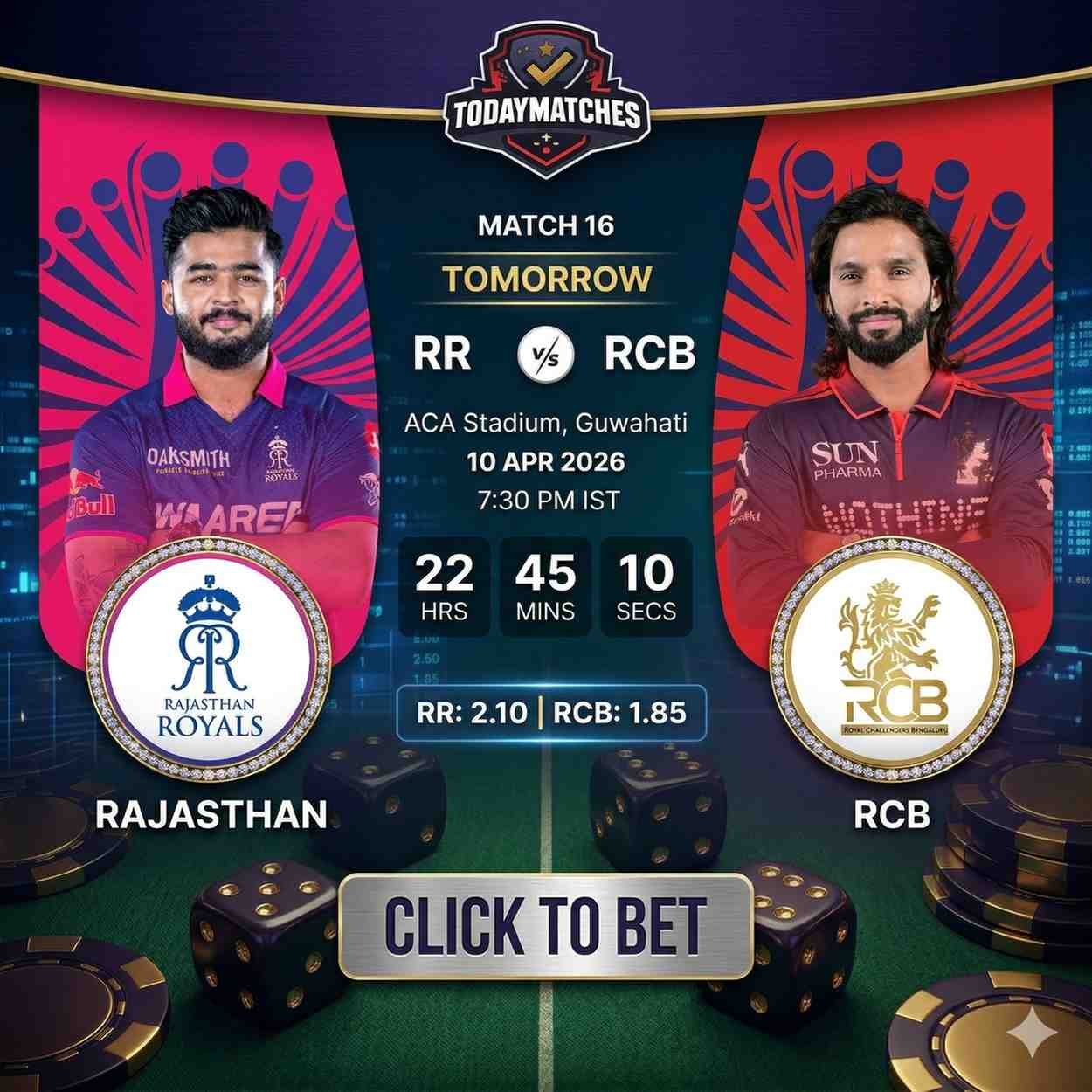 RR vs RCB Dream11 team prediction – fantasy cricket picks for IPL 2026