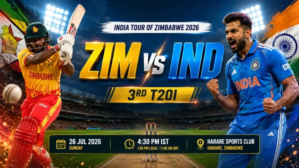 TodayMatch ZIM vs IND 3rd T20I 2026 match preview at Harare Sports Club