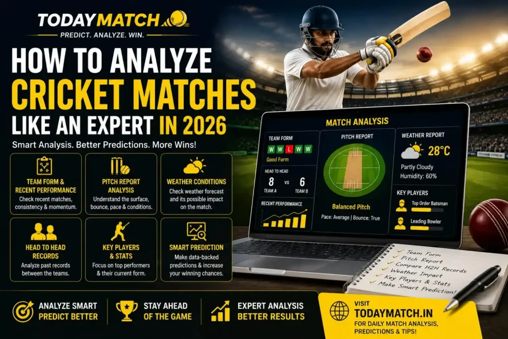 "Cricket match analysis guide with pitch report and team stats"