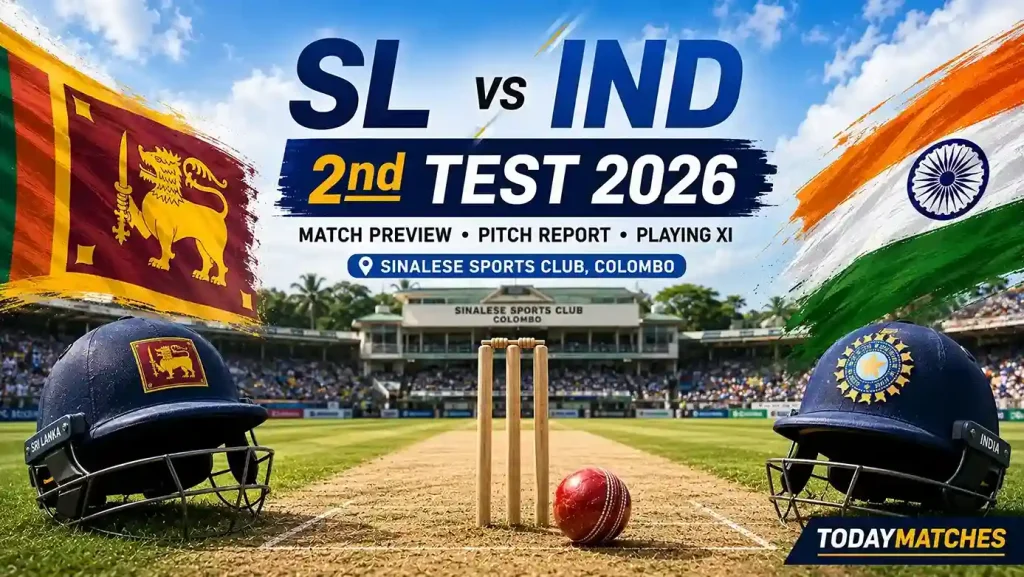 Current image: SL vs IND 2nd Test Prediction 2026 – Sri Lanka vs India match preview at Colombo
