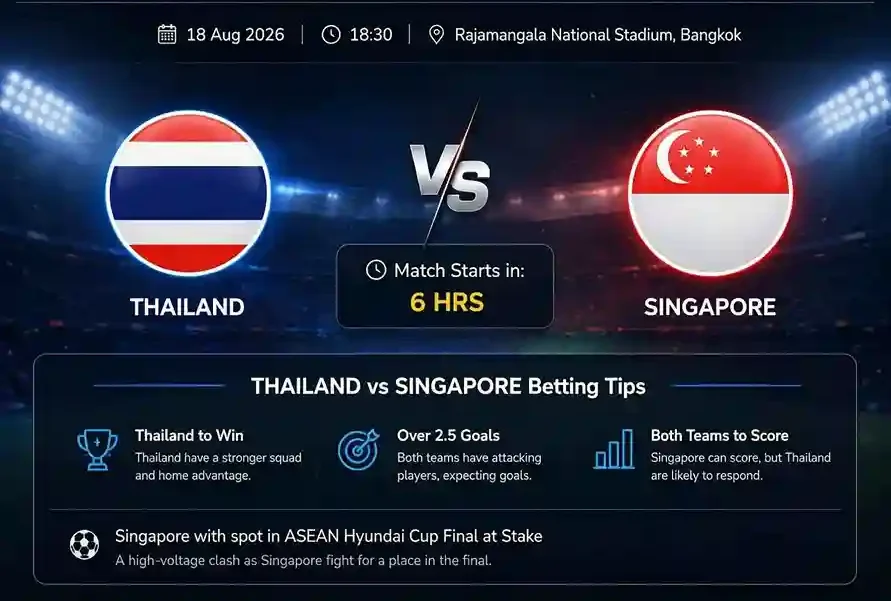 Thailand vs Singapore betting tips match preview todaymatch