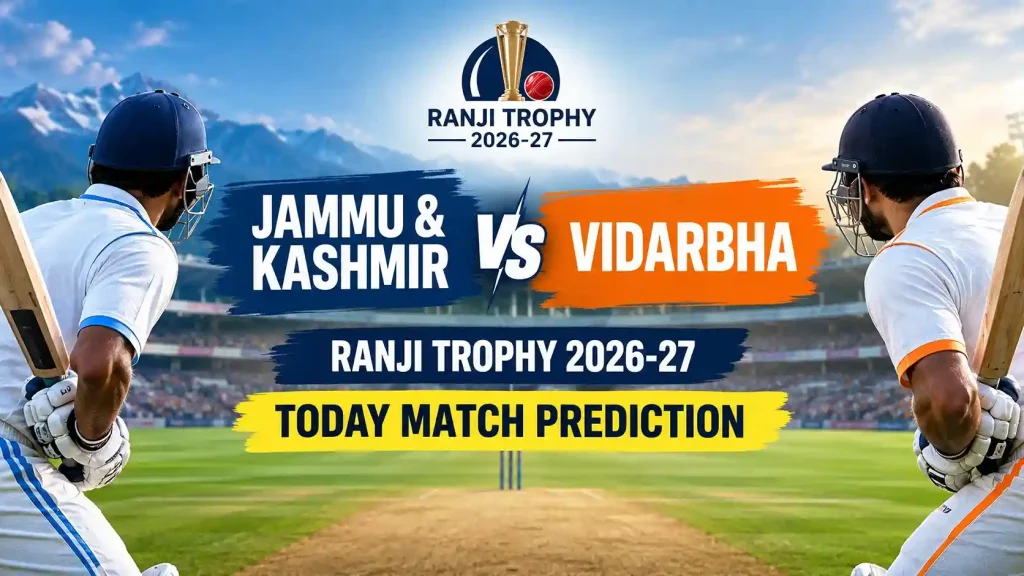 Current image: TodayMatches Jammu & Kashmir vs Vidarbha Ranji Trophy 2026-27 Prediction