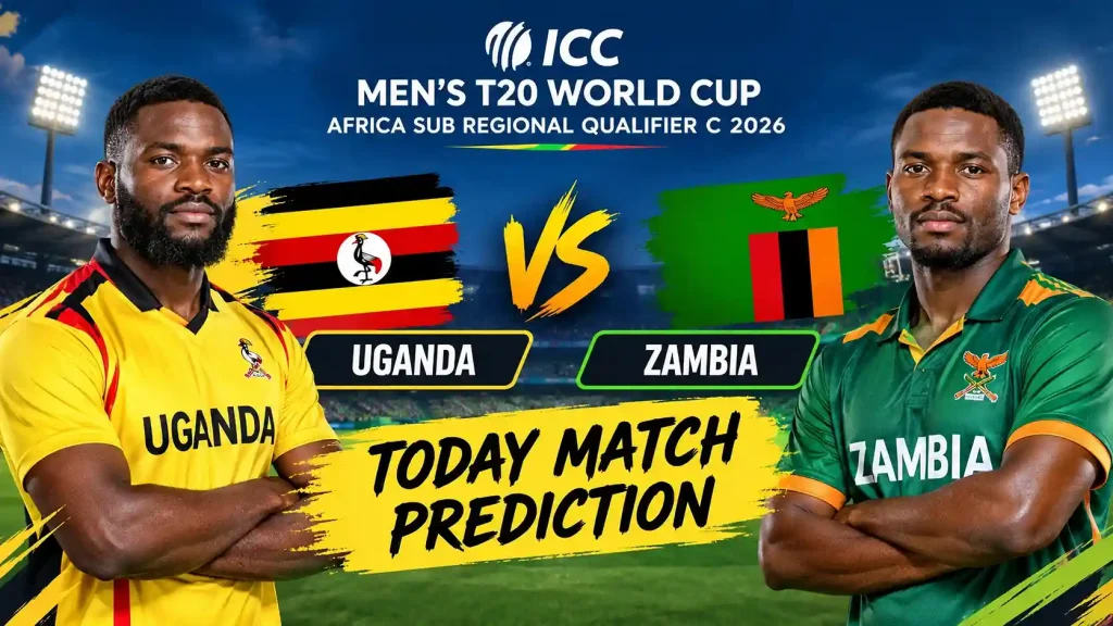 Uganda vs Zambia T20 World Cup 2026 match prediction on TodayMatches.in.